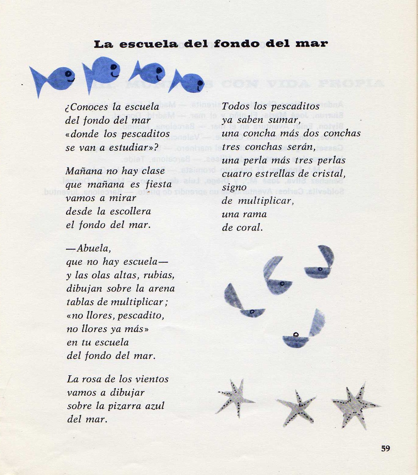 Poema La escuela del fondo del mar, Celia Viñas